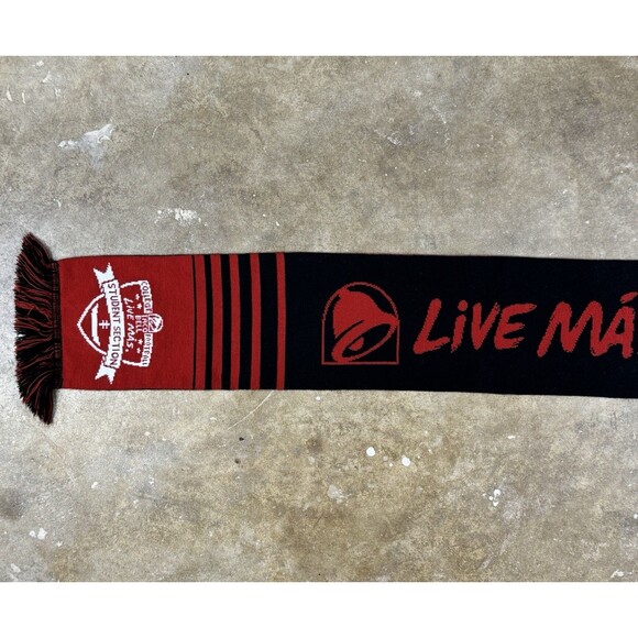 Taco Bell College Football Playoff Student Section Scarf Red‎ Black - Picture 3 of 9